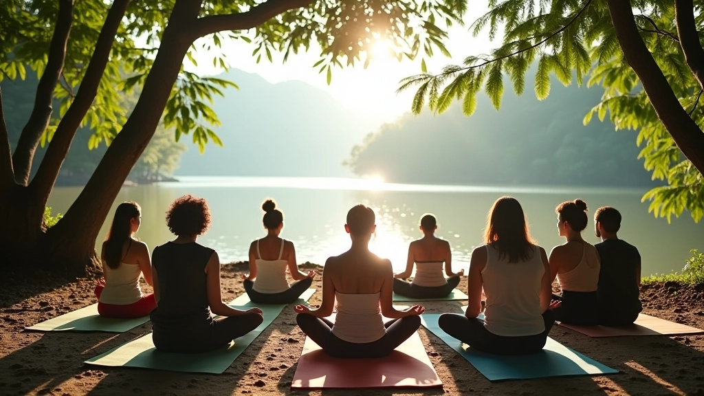 Group meditation session at Pulau Ubin nature sanctuary